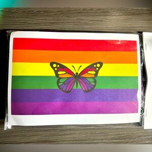 NWT Rainbow Butterfly Flag 60x36!